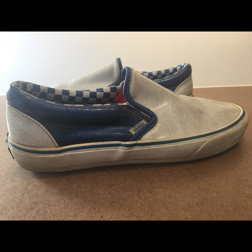 Vans Classic Slip-On Grey Glitter Shoes - Picture 2 of 8
